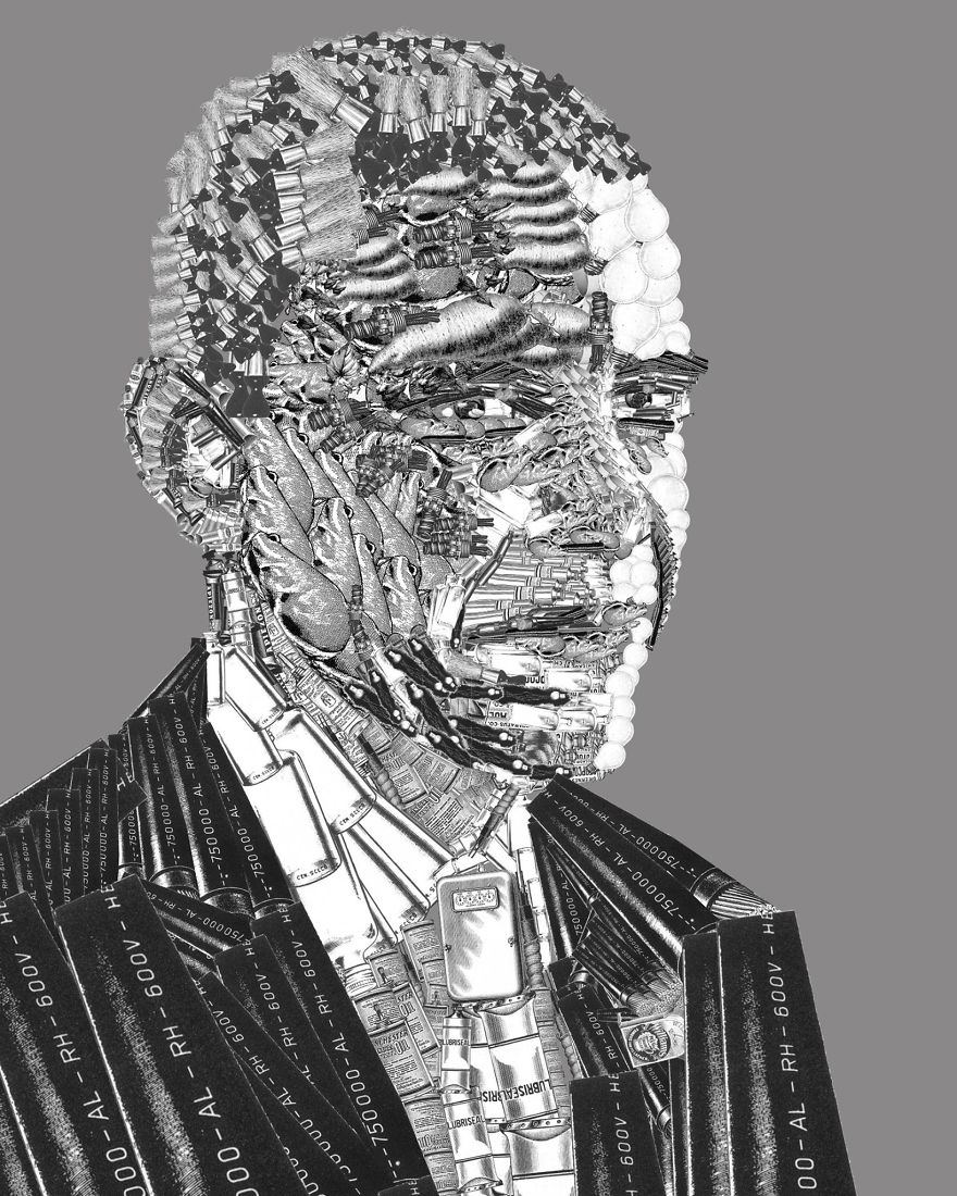 I Pulled An All-Nighter To Make This Photoshop Collage Portrait Of President Obama! I Got An A+! :)