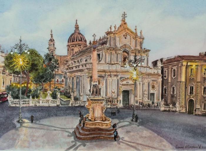 Close Up Of My Landscape Of Piazza Duomo In Catania