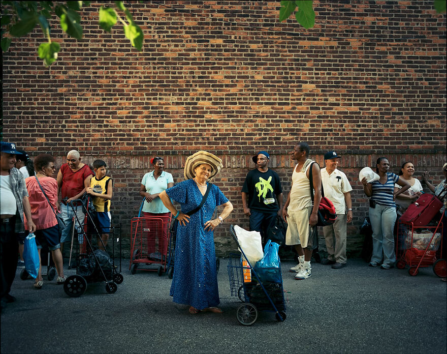 Gloria Almanzar, A Former Actress From The Dominican Republic,76, Waits In Line At The Food Pantry