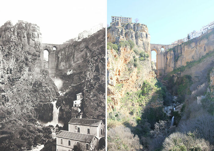 Puente Nuevo, Ronda, Andalucía, España, 1914-’16 vs. 2019