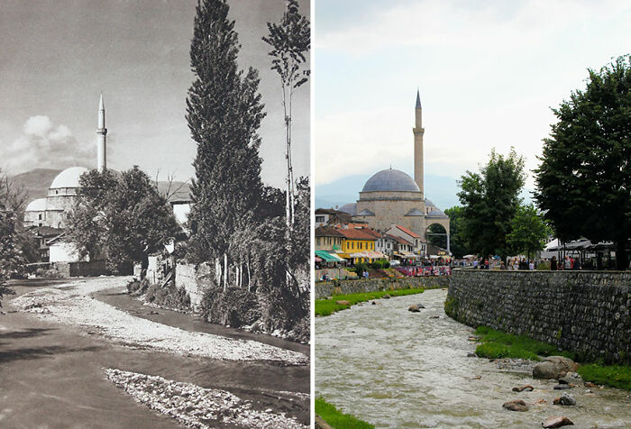 Mezquita Sinan Pasha, Prizren, Kosovo, 1926 vs. 2018