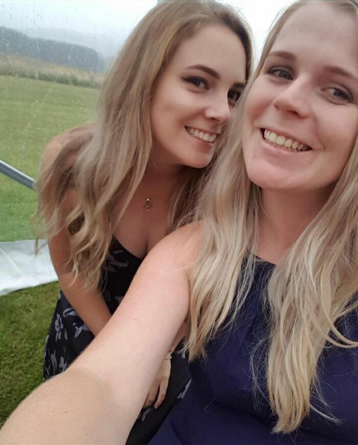 Two blonde women taking a selfie 