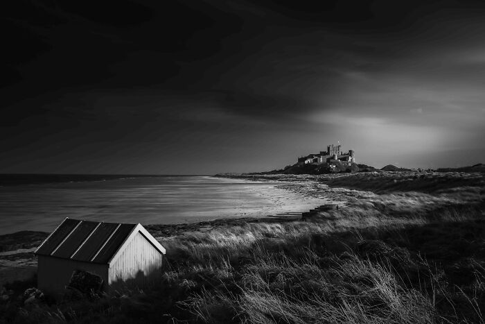 Black And White Highly Commended: James Reed, 'The Fishermans Hut', Northumberland