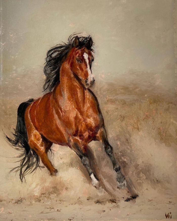 Spirit, Oil On Canvas. I Couldn’t Resist To Paint Something That Reminds Me Of Freedom And Strength Like A Stallion