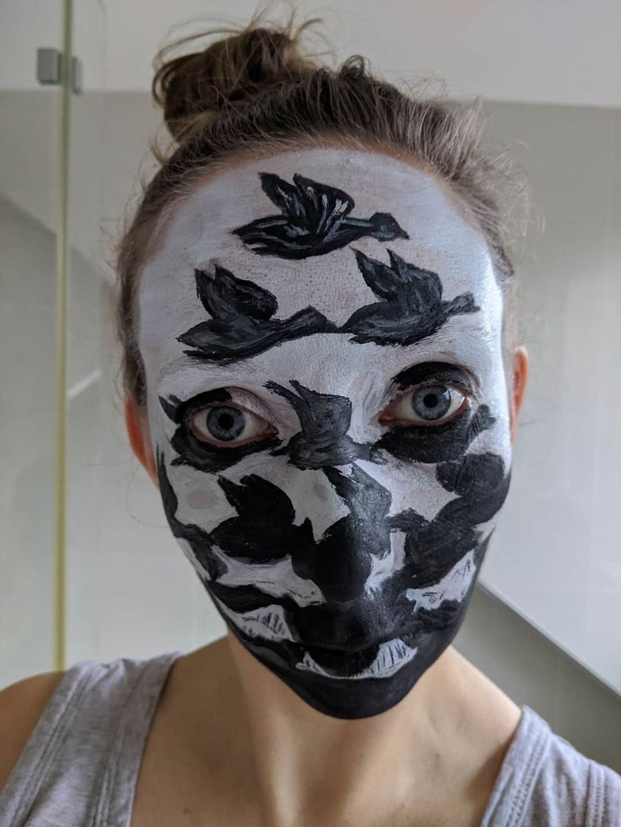 Angel Burns Spent 52 Weeks Recreating Famous Artworks Using Face Paints. Angel Burns Spent 52 Weeks Recreating Famous Artworks Using Face Paints.