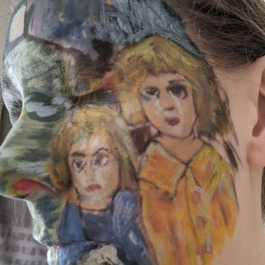 Angel Burns Spent 52 Weeks Recreating Famous Artworks Using Face Paints. Angel Burns Spent 52 Weeks Recreating Famous Artworks Using Face Paints.