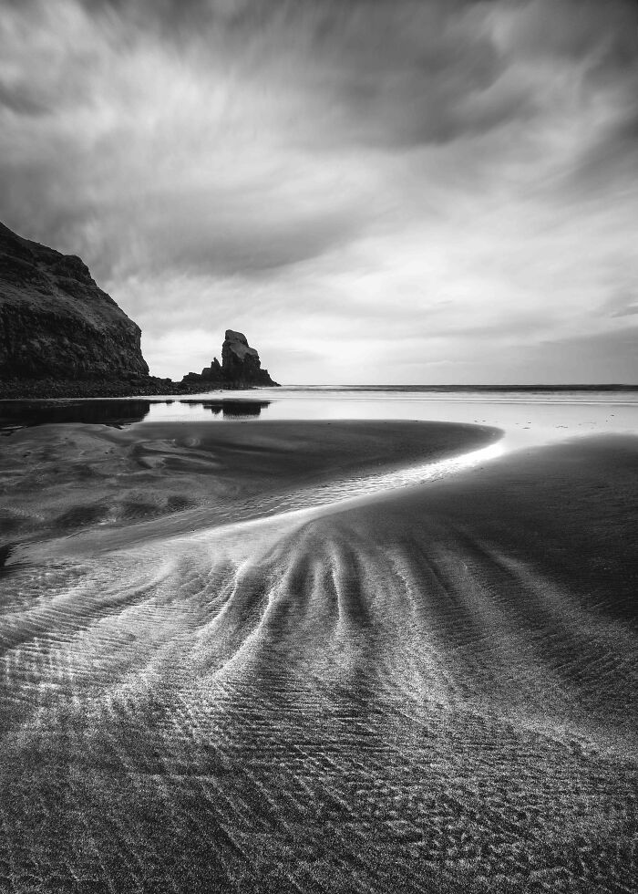 Black And White Highly Commended: Martin Steele, 'Talisker Sands', Isle Of Skye