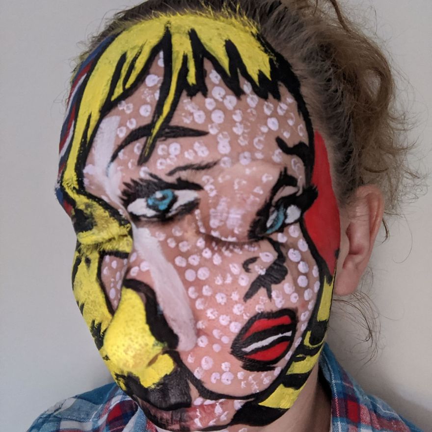 Angel Burns Spent 52 Weeks Recreating Famous Artworks Using Face Paints. Angel Burns Spent 52 Weeks Recreating Famous Artworks Using Face Paints.