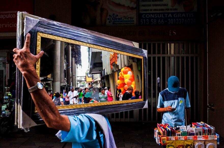 Medellin Mirror (2nd Place In Street Photography Category)