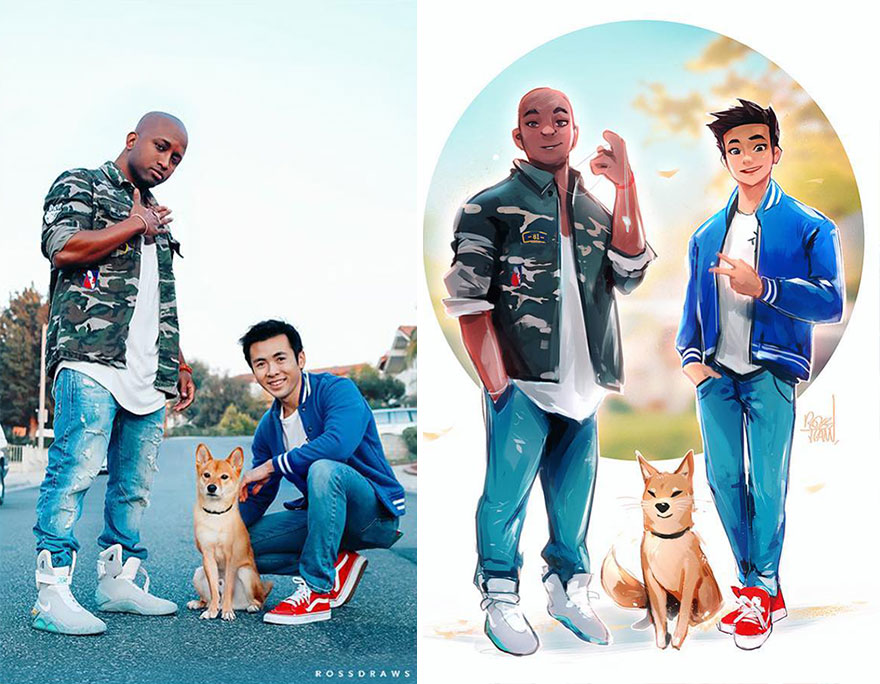 This Digital Artist Turns His Dog Into A Cartoon And The Result Couldn't Be Cuter