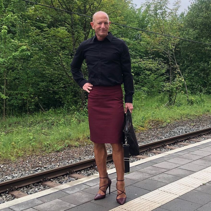 Man Feeling Up Womans Skirt