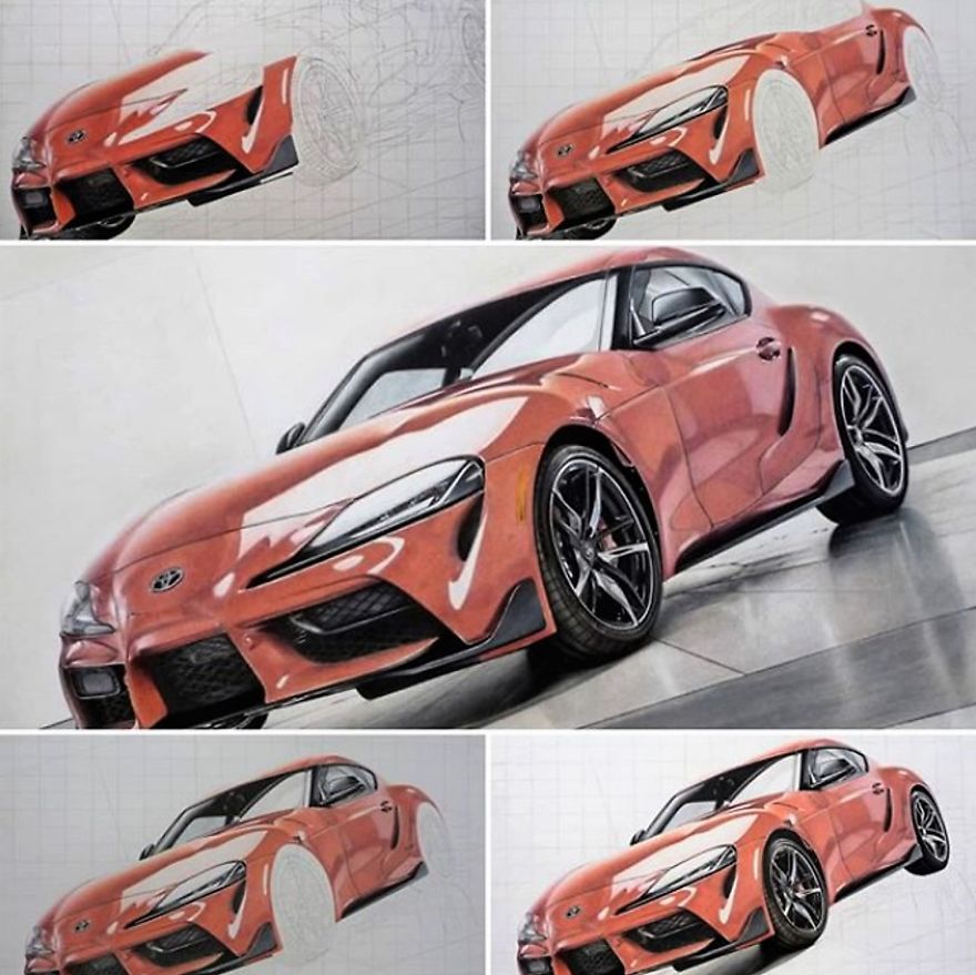 Toyota Supra 2019 Speed Drawing By Sielukart