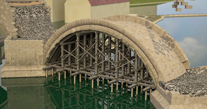 Someone Creates A Short Animation Showing How Bridges Were Built Back In The 14th Century