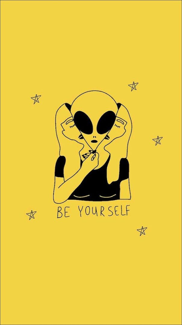be-yourself-written-in-black-on-yellow-background-cute-funny-wallpapers-drawing-of-alien-disguised-as-woman-5f9aee62c529e.jpg