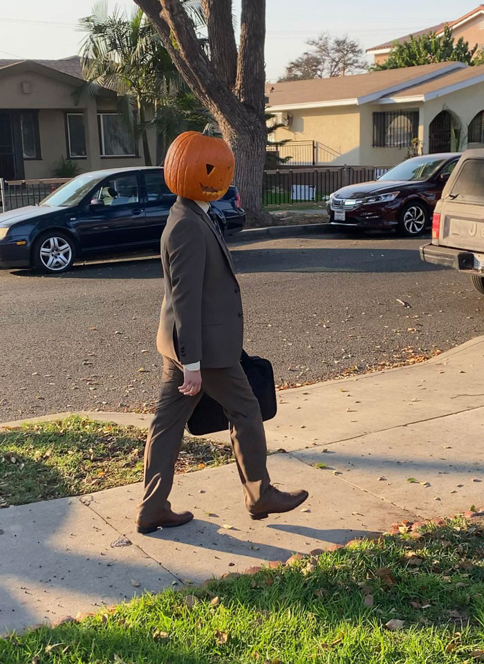 Dwight Pumpkin Costume (Yes I Carved Out A Real Pumpkin) What Do You Guys Think?