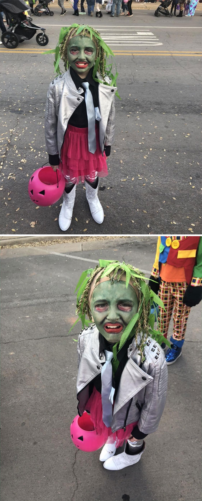 My Son Wanted To Be Old Gregg So I Assembled This Costume And Made The Wig From Fake Seaweed And A Wig Cap