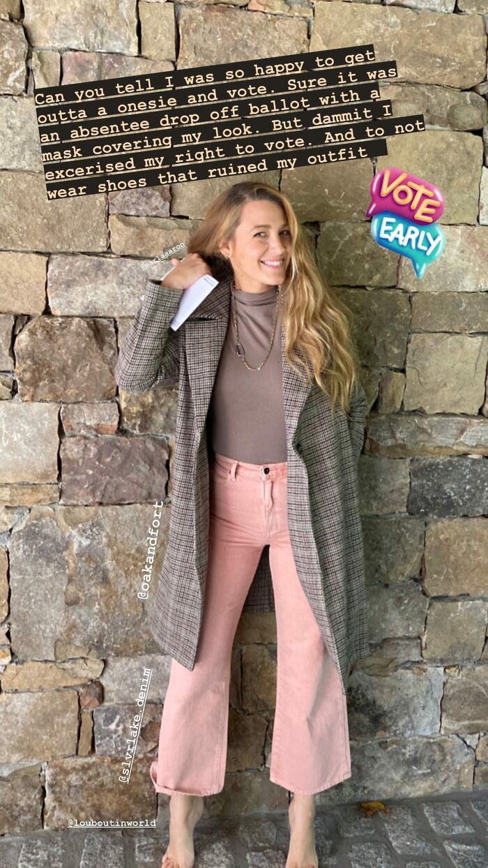 Blake Lively Posts A Pic Of Her 'Voting Early' But The Internet Notices There's Something Wrong With Her Shoes
