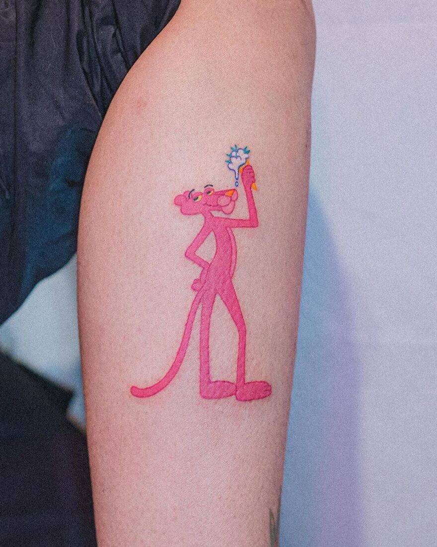 Best Pink Panther Nostalgia Tattoos