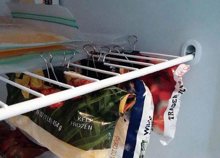 Wrangle Your Freezer Bags With Binder Clips