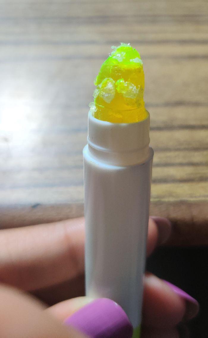 These Weird Crystals Growing On My Highlighter?