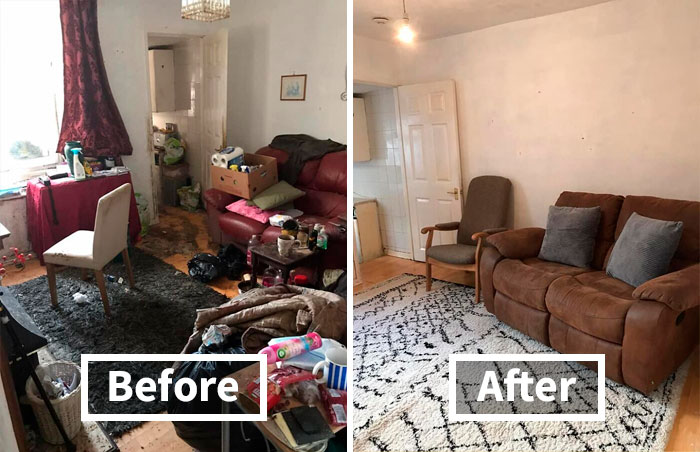 ‘Limpieza de 50 horas’: El servicio de limpieza comparte las fotos de antes y después de limpiar la casa de un anciano viudo que parecía infernal