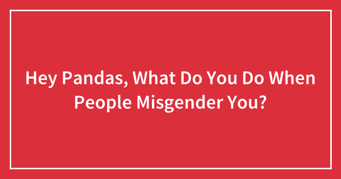 Hey Pandas, What Do You Do When People Misgender You? (Closed)