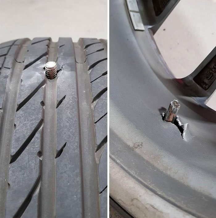 Decía que se le había perforado un neumático, era aún peor