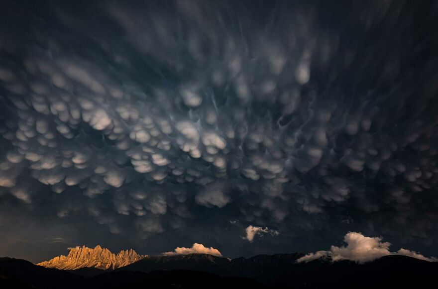 Category Landscapes: Winner: "Mammutus Clouds Over The Dolomites" By Georg Kantioler (It)