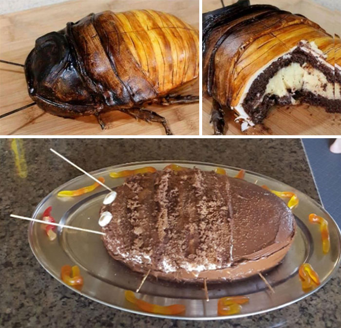 Tried My Best To Make A Roach Cake For My 8 Yo
