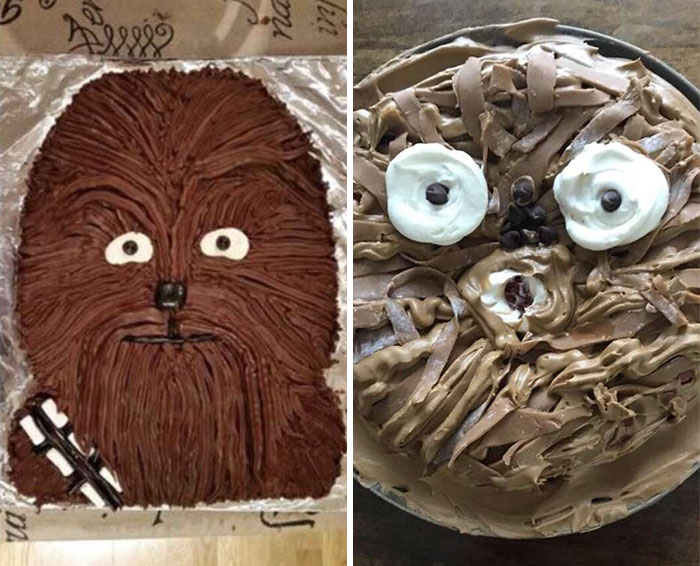 Friends Parents Tried To Re-Do A Chewbacca Cake They Found On The Internet For His Birthday...