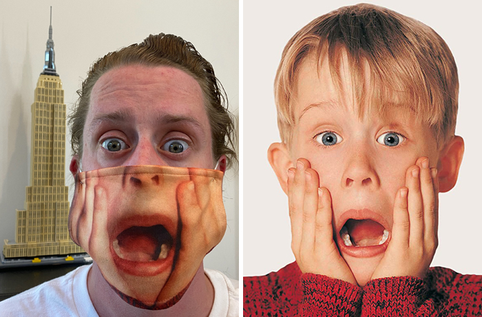 Macaulay Culkin Shares A PSA In His Latest Viral Tweet By Wearing The Most Macaulay Culkin-Like Face Mask