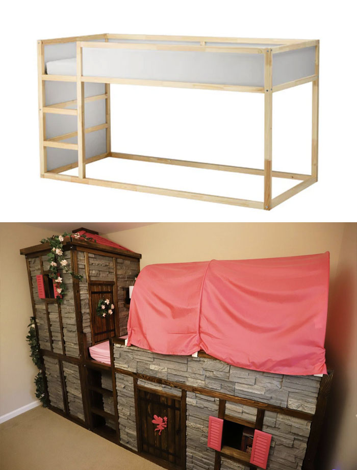 Creating A "Fairy Princess Castle Bed" From An IKEA Kura