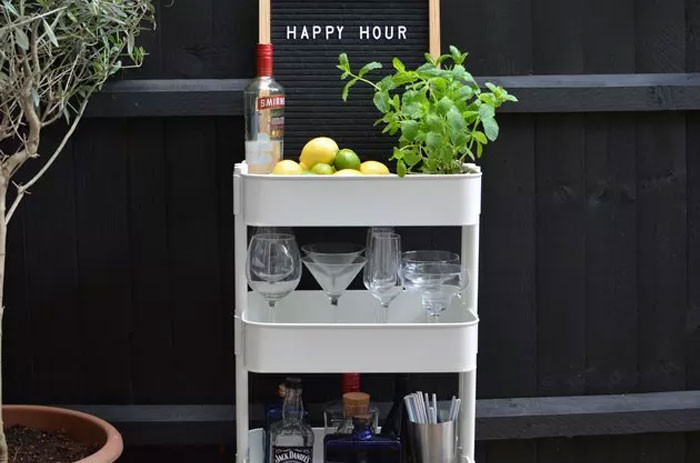 Change The Raskog Cart Into A Swanky Outdoor Drinks Station.