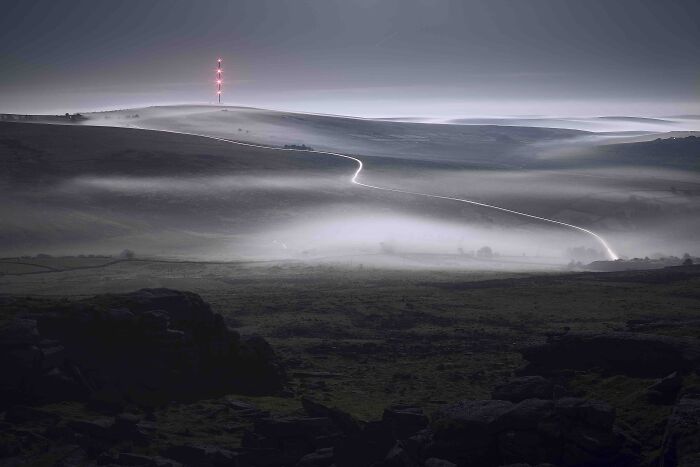 Landscapes At Night Commended: Daniel Pecena, 'Full Moon At Merrivale', Dartmoor