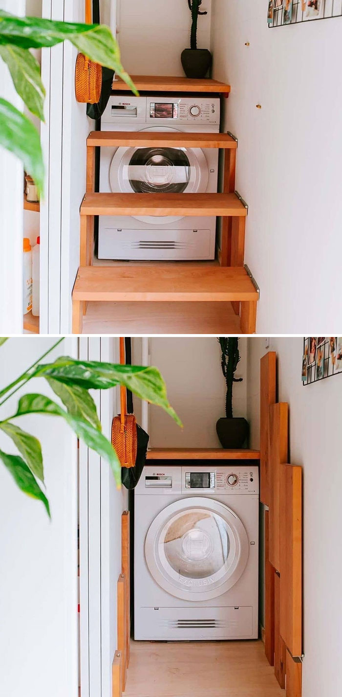Folding Loft Stairs With Access To Washing Machine