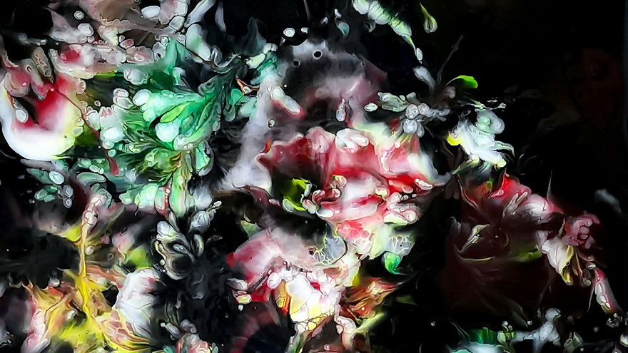 Mysterious Lady In Flower Garden ~ Do You See Her? ~ Acrylic Pour Painting Mysterious Lady In Flower Garden ~ Do You See Her? ~ Acrylic Pour Painting
