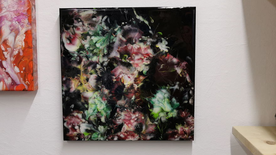 Mysterious Lady In Flower Garden ~ Do You See Her? ~ Acrylic Pour Painting Mysterious Lady In Flower Garden ~ Do You See Her? ~ Acrylic Pour Painting