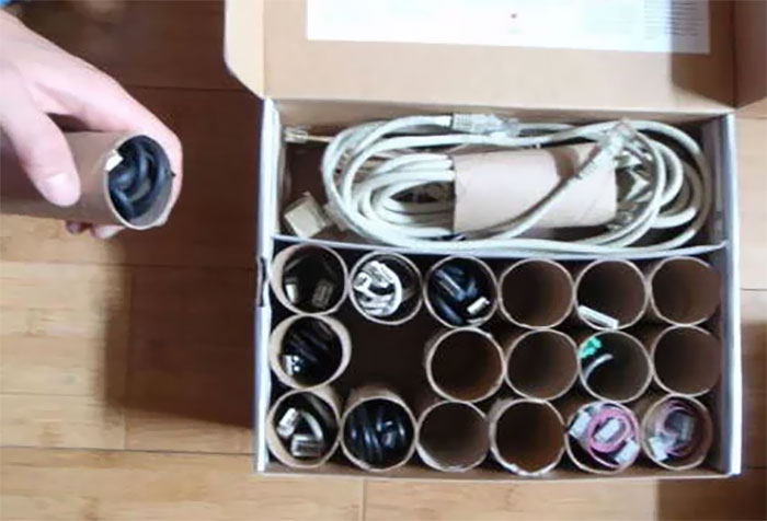 An Easy Way To Organize Your Cables And Prevent Them From Getting Tangled