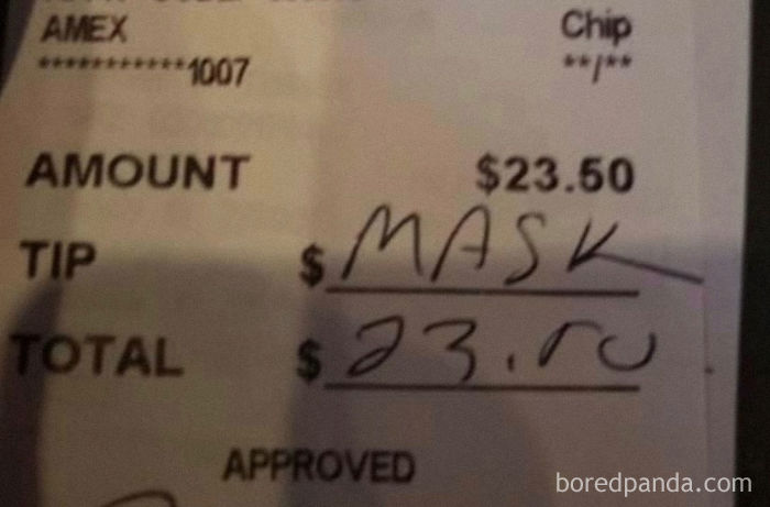 Pennsylvania Server Finds This After Asking Customer To Wear Their Masks Until They Were Seated