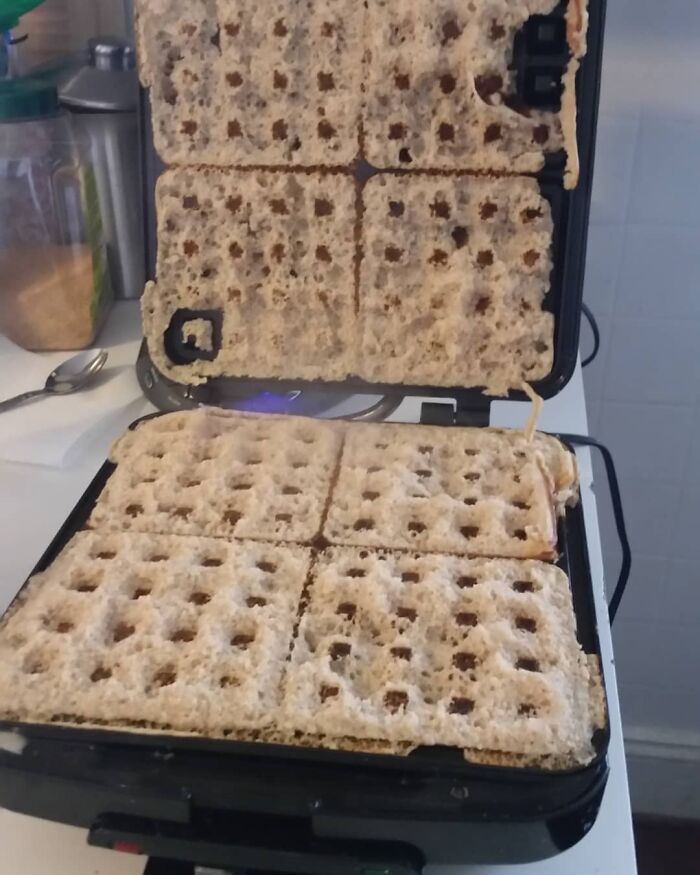 Pregro Brain Strikes Again. This Is What Happens When You Forget To Put Eggs In Your Waffle Batter Ooopsy. I Swear These Days My Brain Is Mush.