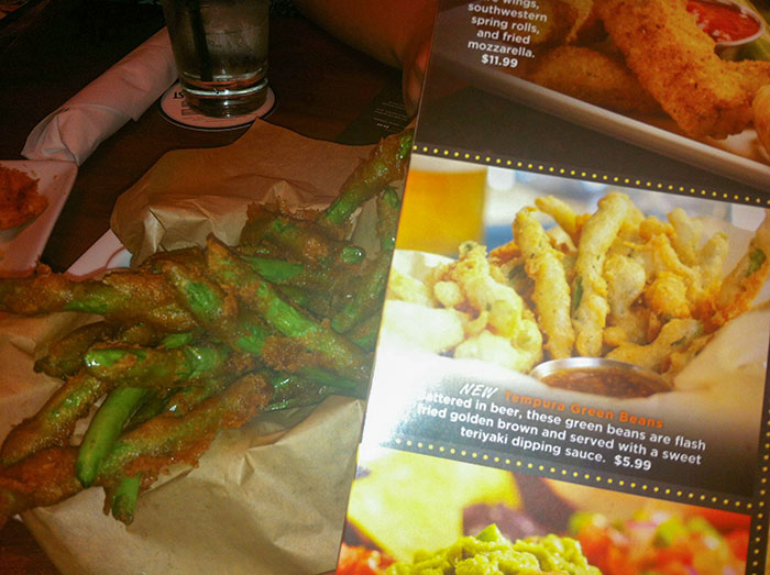 Las judías verdes en tempura parecían deliciosas, pero...