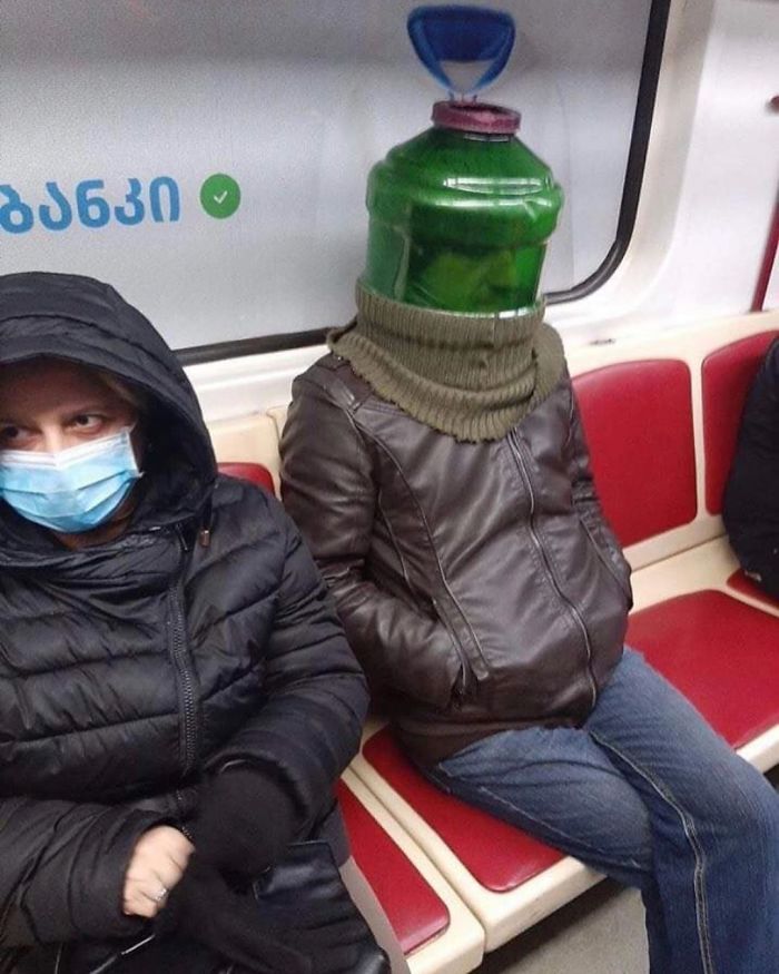 This Instagram Page Is Posting The Most Ridiculous Corona Masks Spotted On The Subway (37 Pics)