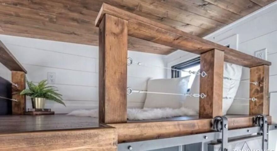 Gorgeous Tiny House With Fold Down Porch And A Bedroom On The Main Floor.
