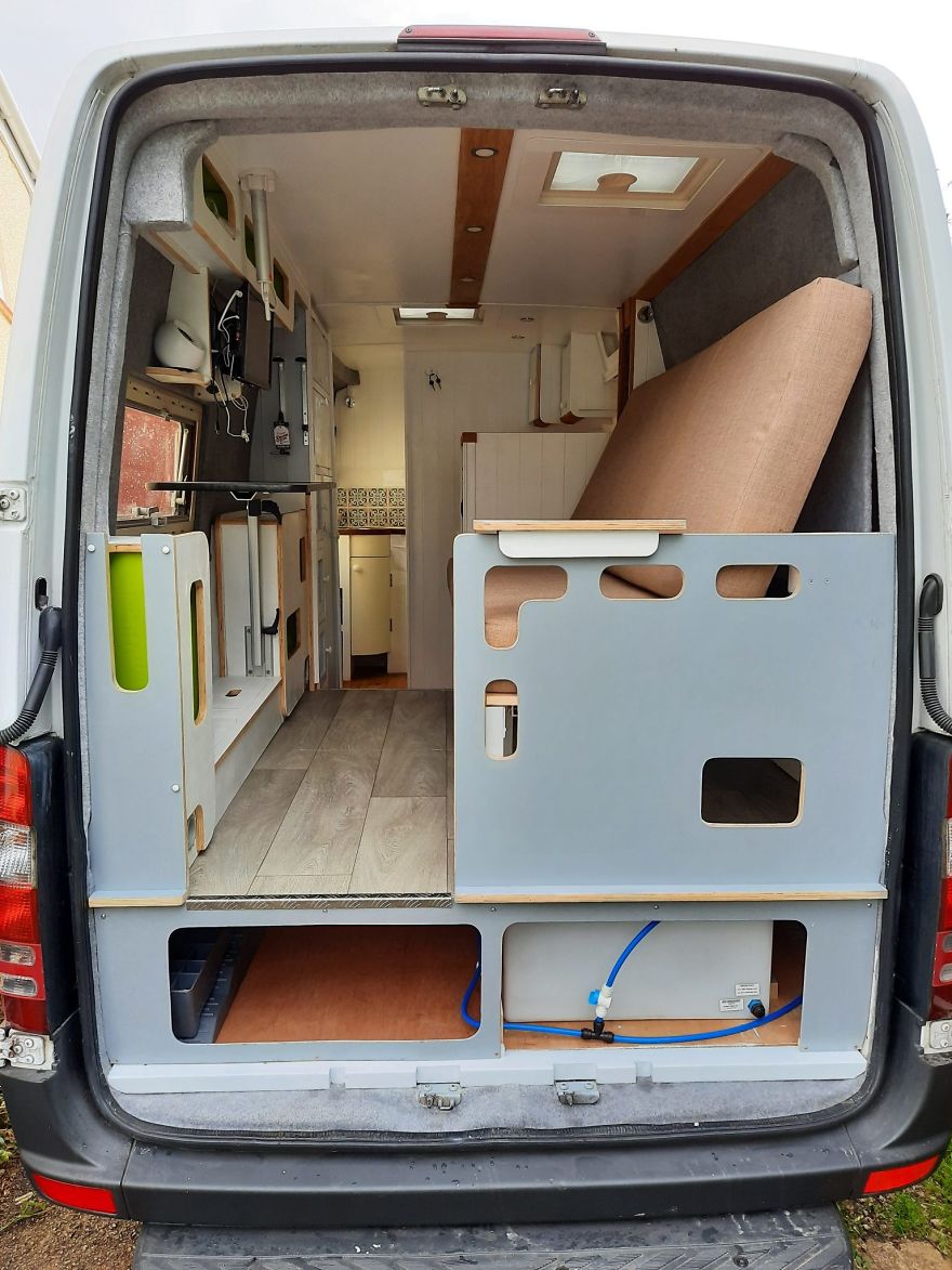 Handcrafted Mercedes Sprinter Build With Re-Claimed And Ecological Materials As Possible.