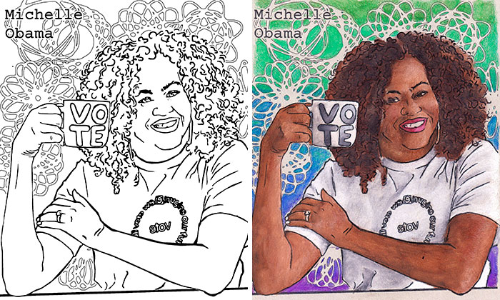 We Are Awesome: I Create Coloring Pages Of Powerful And Inspiring Women (35 Pics)
