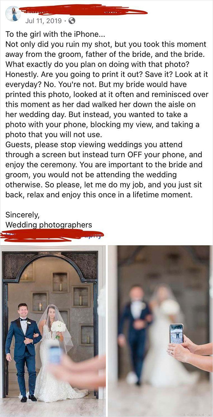 Photographer Shaming A Guest