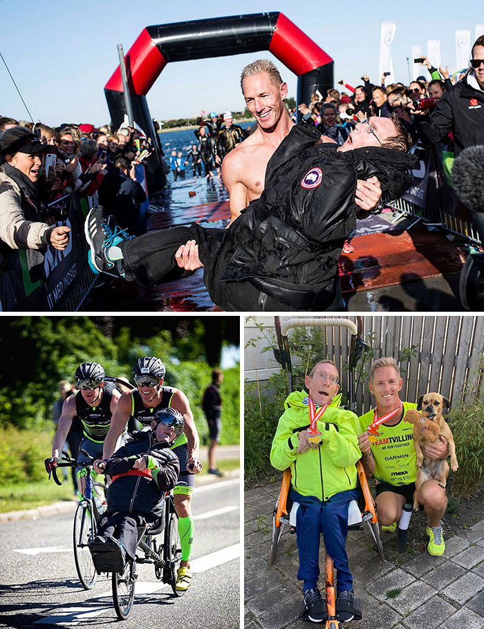 This Legend Carries, Pulls And Pushes His Disabled Twin Around Ironmans And Marathons So They Can Compete Together