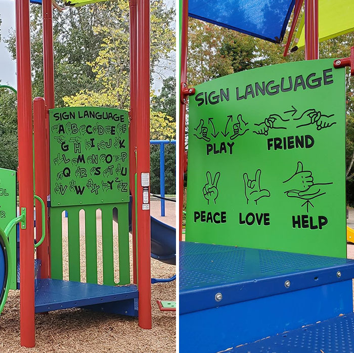 En este patio de juegos puedes aprender lenguaje de signos