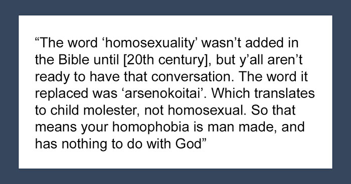 People On Social Media Point Out That The Bible Was Translated Wrong And Didn’t Say Anything About Homosexuality