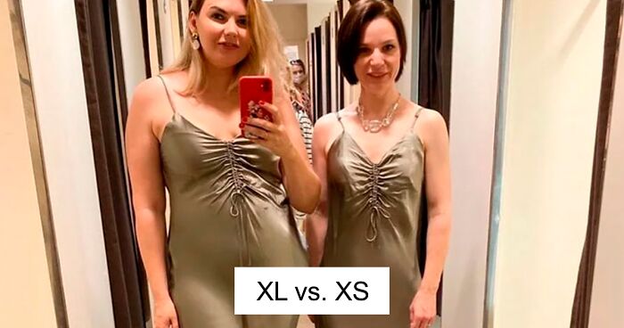 I'm a size XL, my friend is an XS, we tried on the same outfit